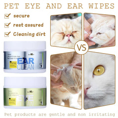 120 Pcs Pet Eye Wet Wipes Cat Dog Tear Stain Remover Gentle Cleaning Wipes Sterile Grooming Cleaning Paper Towels