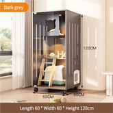 Cat Villa Modern Retro Solid Wood Cat Cage Light Luxury Two-Layer One-Piece Movable Living Room House Cat Cabinet