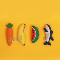 All For Paws Cat Catnip Toys Carrot Banana Watermelon Tuna Shape Catnip Toy For Cats Durable Canvas Toy With Crinkle Sound