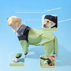 Outdoor Dog Raincoat 1PC Cat Windproof Water All-Inclusive Hooded Rain Poncho Poncho Large Small and Medium Dogs Pet Supplies