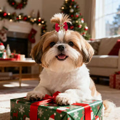 6/10/20/50pcs Xmas Bow Pet Hair Bows Youthful Energetic Styles Rubber Band Pet Hair Bow for Girls Dog Hair Accessorie