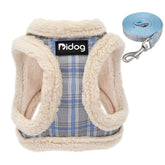 Winter Warm Dog Harness Vest Soft Padded Pet Chihuahua Puppy Harness Leash Set Adjustable For Small Medium Dogs French Bulldog
