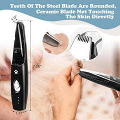 Pet Paw Trimmer for Dog Cat with Vacuum Suction Professional 2 Modes Cordless Electric Dog Grooming Clippers for Cats Paws Face