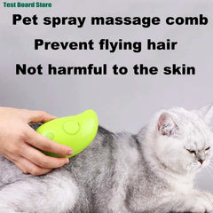 Steamy Dog Brush Electric Spray Cat Hair Brush 3 In1 Dog Steamer Brush for Massage Pet Grooming Removing Tangled and Loose Hair