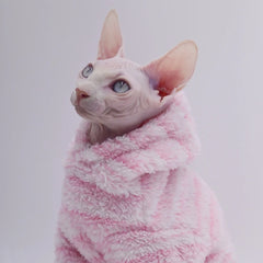 MinkFleece Pet cardigan Autumn winter thick jacket for cat Sphinx Clothing hairless cat clothes Devon warm dresses for cats