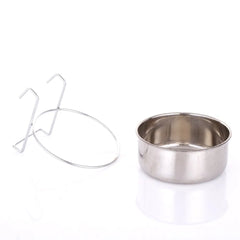 Cat Hanger Cage Cup Stainless Steel Pet Feeding Tools Stationary Dog Bowl Hanging Feeder Dish Travel Food Water Bowls