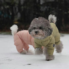 Korean Style 4-legged Down Cotton Pet Coat Thick Warm Winter Jacket For Teddy Poodle Small Dogs Cold-resistant Windproof