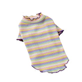 Spring Cotton Pet Cat Clothes for Cats Gotas Mascotas Clothing Sweet Stripe Puppy Sphynx Cat Katten Vest Shirt Ubranie Dla Kota