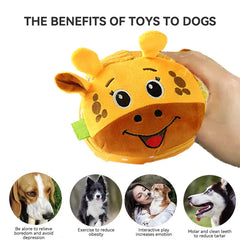 Plush Dog Voice Toys Balls Soft Fur Rattan Balls Moving Ringtones Fun and Interactive Pet Dog Toys Chewing Toys Animal Shape