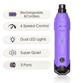 6-Speed Dog Nail Grinder Enhanced Pet Nail Grinder Super Quiet Rechargeable Electric Dog Nail Trimmer Painless paws grooming