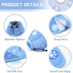 Soft EPE Foam Cat Cone Collar –Adjustable Anti-Licking Post-Surgery Recovery Collar, Lightweight for Kittens, Puppies&Small Dogs