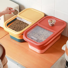13/33LB Cat Dog Food Storage Container Collapsible Dry Cat Food Box With Lids Airtight Sealing Kitchen Grain Rice Storage Box
