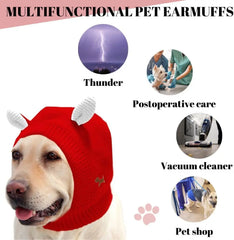 Knitted Dog Hat With Ear Muffs Windproof Warm Earmuffs For Small Medium Puppy Comfort Winter Christmas Gift Pet Accessories