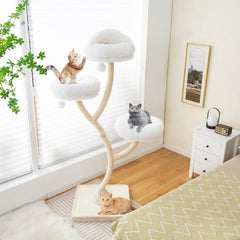 Tangkula Tall Cat Tree, 70 Inch Multi-Level Large Cat Tower with 3 Warm Perches, 3 Jingling Balls, Sisal Scratching Posts & Boar