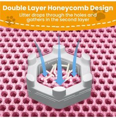 Cat Litter Mat Double Layer Pet Non Slip Big Pet Litter Box Filter MatWear Resistant Waterproof Anti-slip Cat Litter Mat