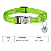 Reflective Engraved Cat Collar Colorful Personal Bell Solid Color Products Small Unisex Kitten Supplies Tag Small Cat Collar