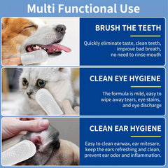 PETCLEAR 50PCS Pet Grooming Finger Wipes, Dog Cat Tear Stain Removal, Multi-Use Eye Ear Teeth Clean, Natural Convenient Wipes