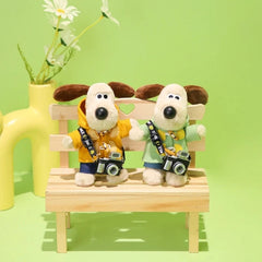 Kawaii Gromit Plush Wallace Toy Pendant Cartoon Dogs Keychain Anime Puppy Stuffed Doll Bag Pendants Kids Gift Can Change Clothes