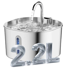 2.2L Stainless Steel Cat Water Fountain,Pet Water Dispenser With Filter,Dog Drinking Fountain For Cats,Ultra Quiet Water Pump