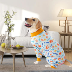 2024 New Cute Print Dog Four-legged Soft Long Sleeve Onesie Surgery Recovery Suit Prevent Shedding Hair Dog Pajamas For Home