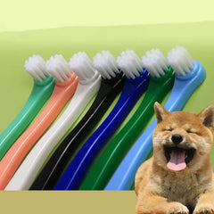 Dog Toothbrush Small Head Pet Toothbrush 2PC Set Dog Teeth Cleaning Oral Care Puppy Toothbrushes Long Handle Cat Teethbrush Suit