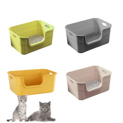 Open-Top Cat Potty Cat Garbage Sand Odor-Resistant Bin Large Capacity Large Size Semi Enclosed Anti-Spla Cat Toilet Pet Supplies