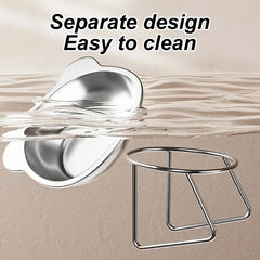 Stainless Steel Cat Bowl Raised Stand Design with Tilted Rims for Enhanced Neck Protection Durable Long-Lasting Pet Feeding Dish