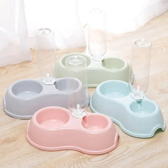 Multi-Purpose Pet Drinker Feeder Plastic Automatic Water Bowl with Two Bowls for Dog And Cat One Bowl Design for Easy Cleaning
