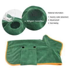 Pet Bathrobe Higly Absorbent Dog Drying Coat Quick Dry Adjustable Towel Cloth For Small Medium Large Pet Dog Cat Bath Robe
