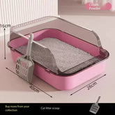 Cat Litter Box Semi Closed Splashproof Design Removable Pet Toilet Thickened Plastic Easy Clean Kitten Tray Cat Pet Supplies
