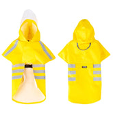 Waterproof Pet Dog Raincoat with Reflective Strips Outdoor Walking Windproof Hooded Cape for Dogs