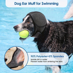 1 Noise Reduction Ear Protection Anti-Frightening Earmuffs - Adjustable Headband Design, Breathable Soft Material Suitable for Swimming and Beach Use - Anti-Thunderstorm Calming Dog Earmuffs