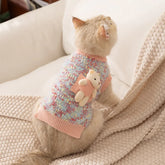 Autumn Winter Pet Dress Warm Dog & Cat Sweater With Bear Princess Outfit For Small Dogs Cat