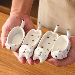 1/2 Pcs Kitchen Tableware Ceramic Dipping Bowls Seasoning Plate Cute Animal Cat Shape Tableware Soy Sauce Vinegar Snack Dish New