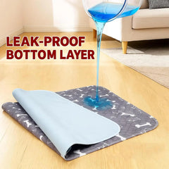 Washable Reusable Pee Pads for Dogs Cats Quick Absorbent Pet Training Mat Waterproof Liner for Crate Playpen Travel Grass Tray