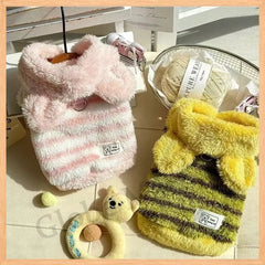 Winter Autumn Striped Pet Clothes Warm Outfits For Small Dogs Teddy Pomeranian Bichon Cats Puppies Kittens Spring Winter Suitabl