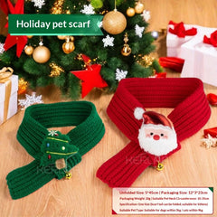 Christmas Pet Bandana - Adjustable Holiday Neckwear for Cats/Dogs, Festive Scarf with Bells for Xmas New Year (CE Certified)