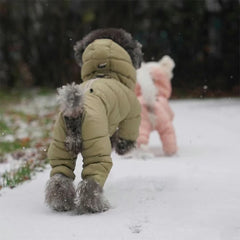 Korean Style 4-legged Down Cotton Pet Coat Thick Warm Winter Jacket For Teddy Poodle Small Dogs Cold-resistant Windproof
