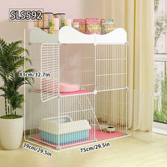 Cat Cage for Home Use, Indoor Free Space, Portable Assembly, Suitable for Multiple Cats, Kittens, Small Animals, Squirrels, Pets, Simple Empty Cage, Cat Cabinet, Cat House