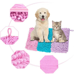 Pet Soft Bath Towel Dog Cat Chenille Dry Towls Soft Grooming Massager Absorbent Quick-drying For Small Medium Large Dogs Cats