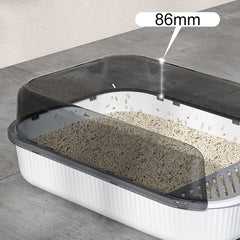Cat Litter Box Semi-closed Plastic Sand Box for Cats Pets Toilet Anti Splash Cat Tray Bedpan Cat Toilet Cleaning Basin Supplies