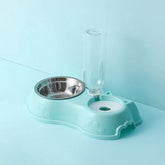 Pet Cat Bowl Automatic Feeder Water Dispenser Dog Cat Food Bowl with Drinking Raised Stand Double Dish Bowls for Cats Dogs Pet