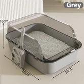 Cat Litter Box Kitty Sandbox Semi-enclosed High Side Splashproof Cat Toilet Pet Bedpans with Litter Scoop Cleaning Cat Supplies