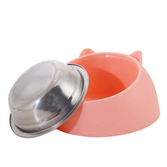 200ml 400ml 15 Degrees Tilted Stainless Cat Bowls Non-slip Base Pets Puppy Cats Food Drink Water Feeder Neck Protection Pet Bowl