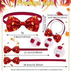 20PCS Adjustable Fall Dog Bow Ties Thanksgiving Collars For Small Dogs Party Dog Grooming Accessories Wholesale Pet Supplies