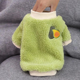 Cute Cat Clothes Small Dogs Cats coral fleece Material Warm Sweater Kitten Puppy Outfit Clothing Accessories Avocado!