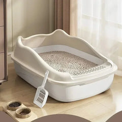Large Semi Enclosed Cat Litter Box with Open Spill Prevention Extra Large Cat Litter Box Pet Supplies Cat Litter Box Cat Toilet
