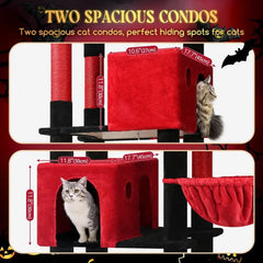 Extra Large 83 Blood-Goth Cat Tree for XXL Adult Cats, 9 Scratching Posts, Heavy Duty for 20+ lbs Cats