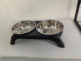 Elevated Cat Bowls, Dog Bowl,Stainless Steel Raised Cat Food Water Bowl Set with ABS Anti Slip Stand for Indoor Cats