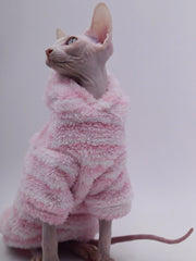 MinkFleece Pet cardigan Autumn winter thick jacket for cat Sphinx Clothing hairless cat clothes Devon warm dresses for cats